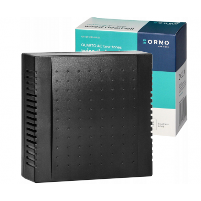 Dzwonek elektromechaniczny dwutonowy QUARTO AC, 230V, czarny OR-DP-MR-149/B ORNO (OR-DP-MR-149/B)